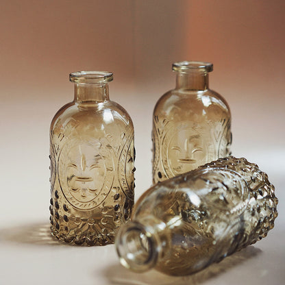 6PCS Embossed Glass Vases