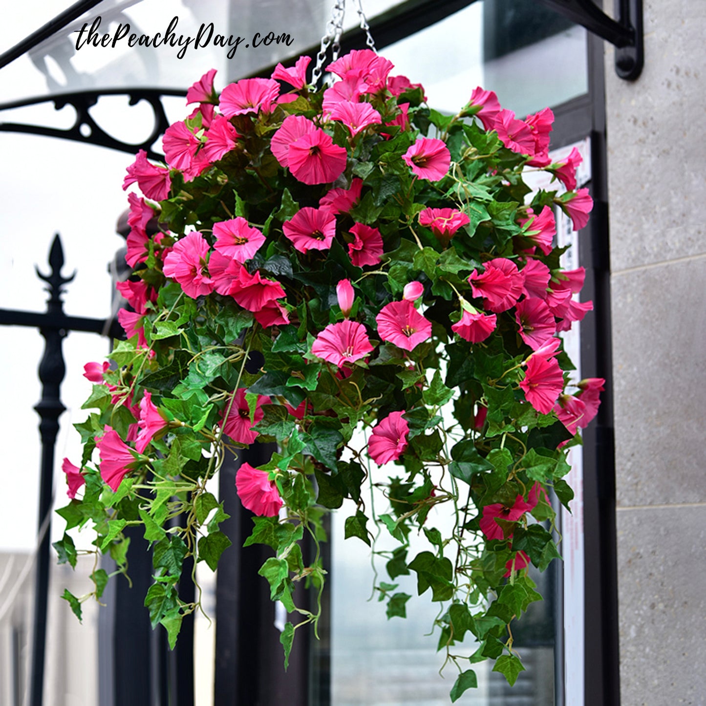 25.6" Artificial Morning Glory Hanging Flowers