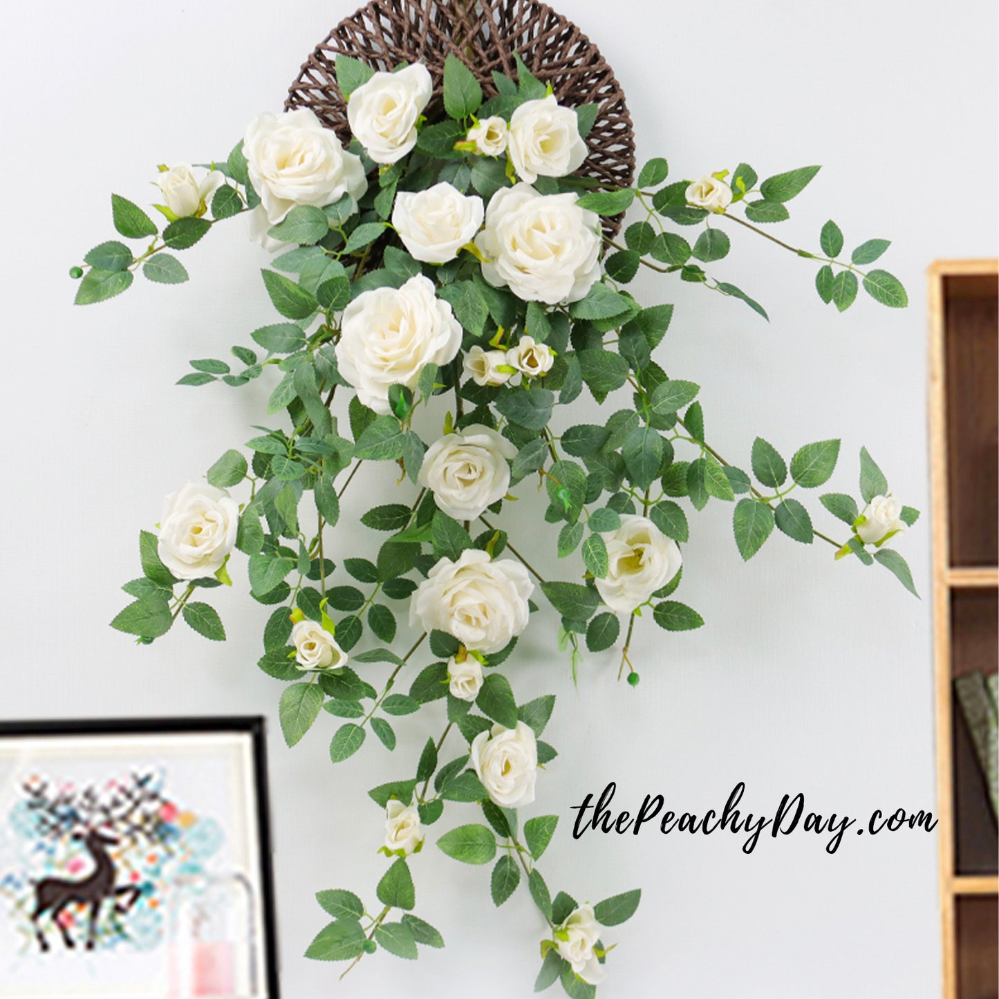 31.4" Cascading Artificial Roses Hanging Flowers