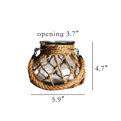 Glass Bottle with Braided Rope