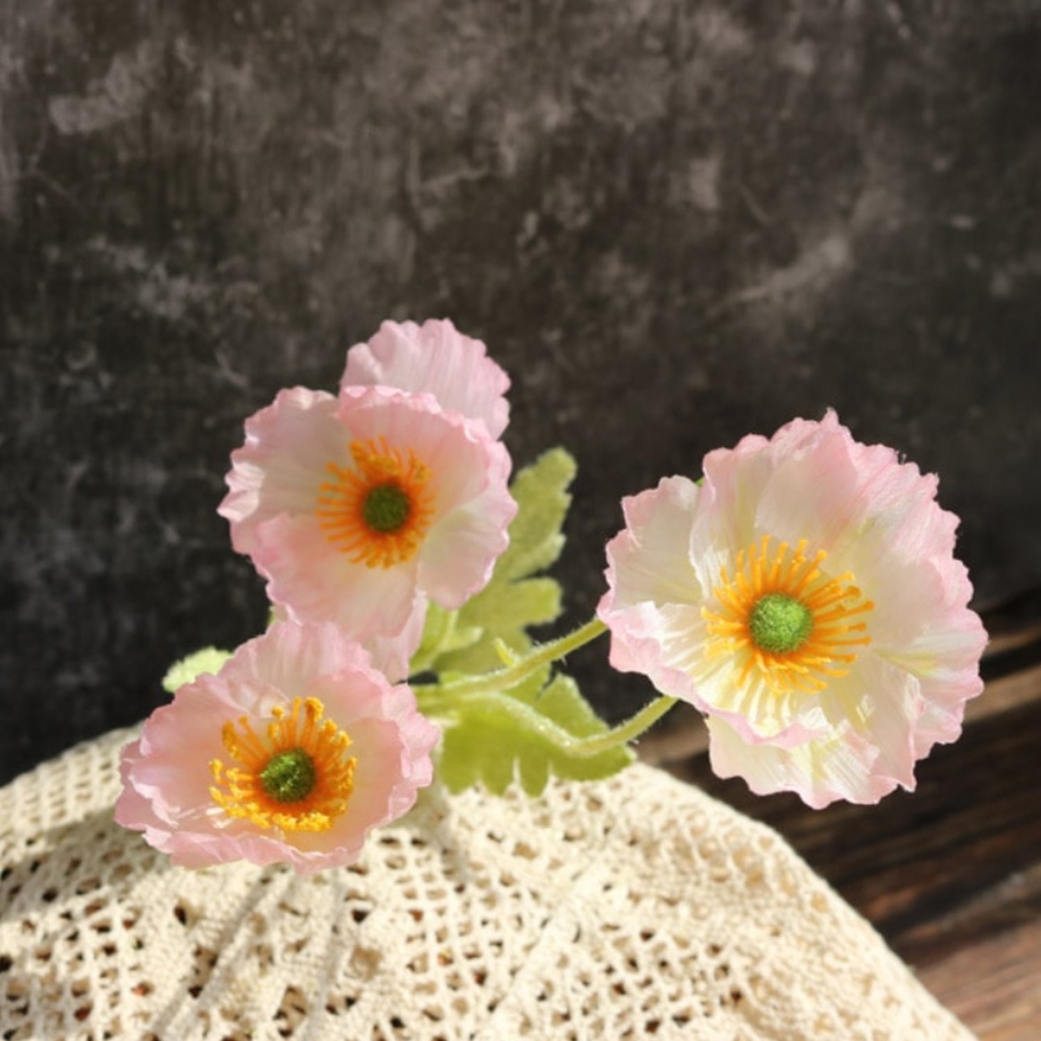 Real Touch silk Artificial fake faux poppies poppy flower spring home decor bouquet flower arrangements