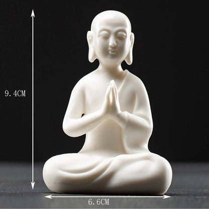 Mini Porcelain Monk Statue