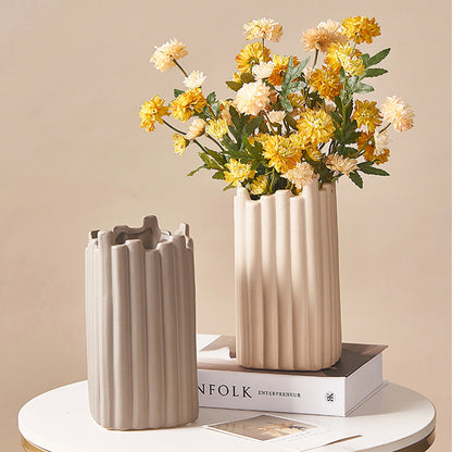 Ceramic Fluted Rectangular Vase