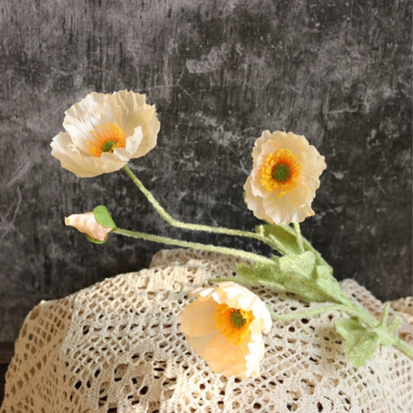 Real Touch silk Artificial fake faux poppies poppy flower spring home decor bouquet flower arrangements