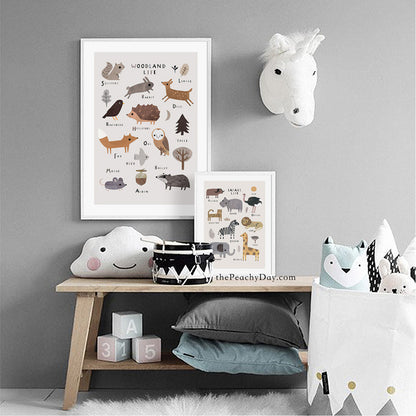[unframed] Cute Animal Kid's Room Wall Art Prints