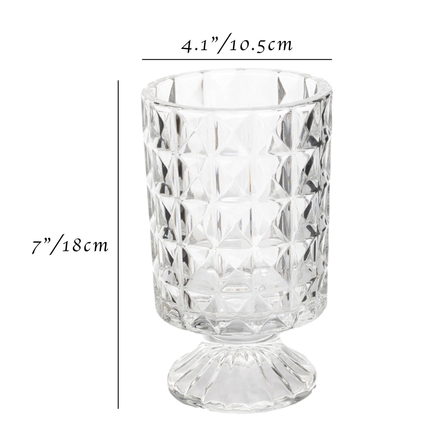 7“ Pedestal Clear Glass Urn Vase