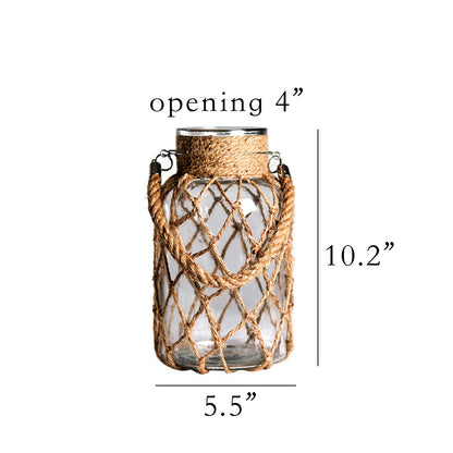 Glass Bottle with Braided Rope