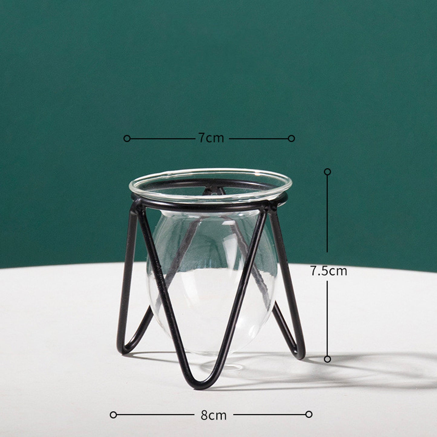 Glass Vase with Geometric Holder