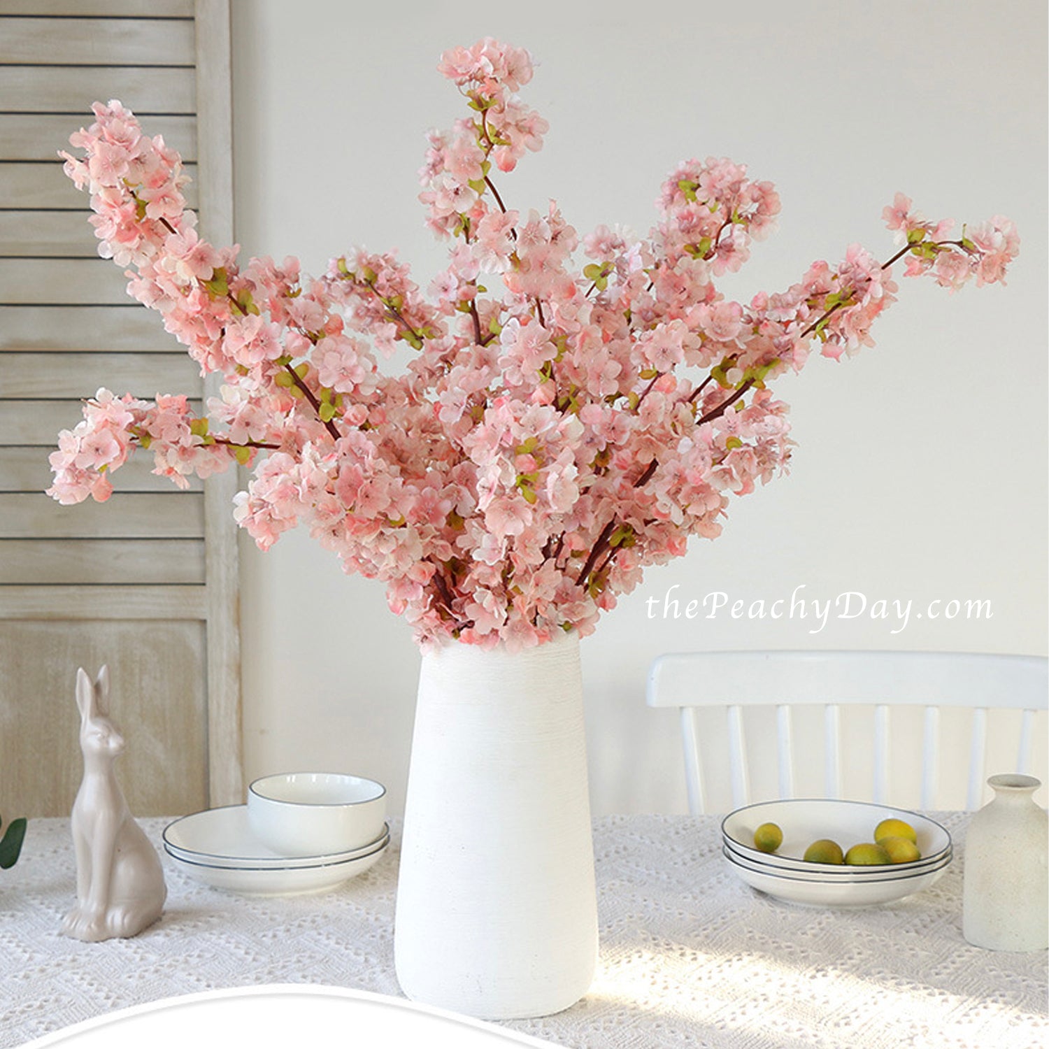 Fake Cherry Blossom Faux Peach Blossom Artificial Sakura Stems – the Peachy  Day