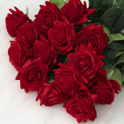 15 Stems of Faux Silk Rose 16.9" | 8 Colors