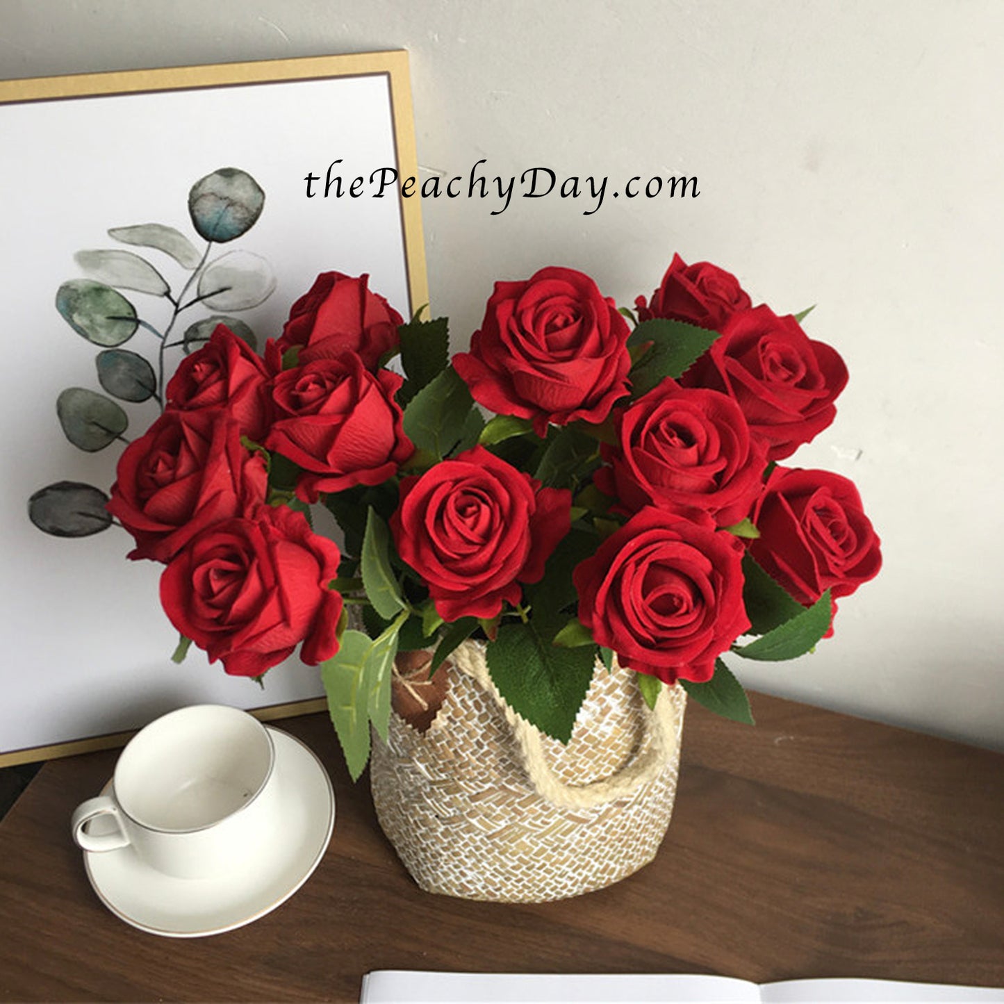 5 Stems 20" Velvety Roses | 11 Colors