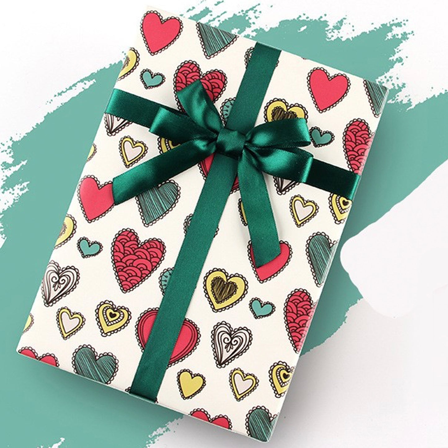10Pcs Hearts Wrapping Paper Sheets
