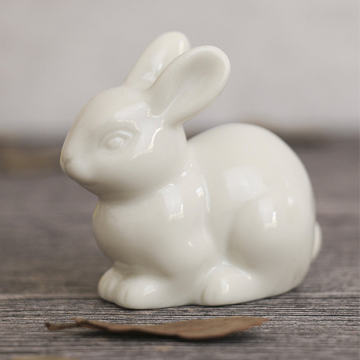 White Ceramic Bunny Statue