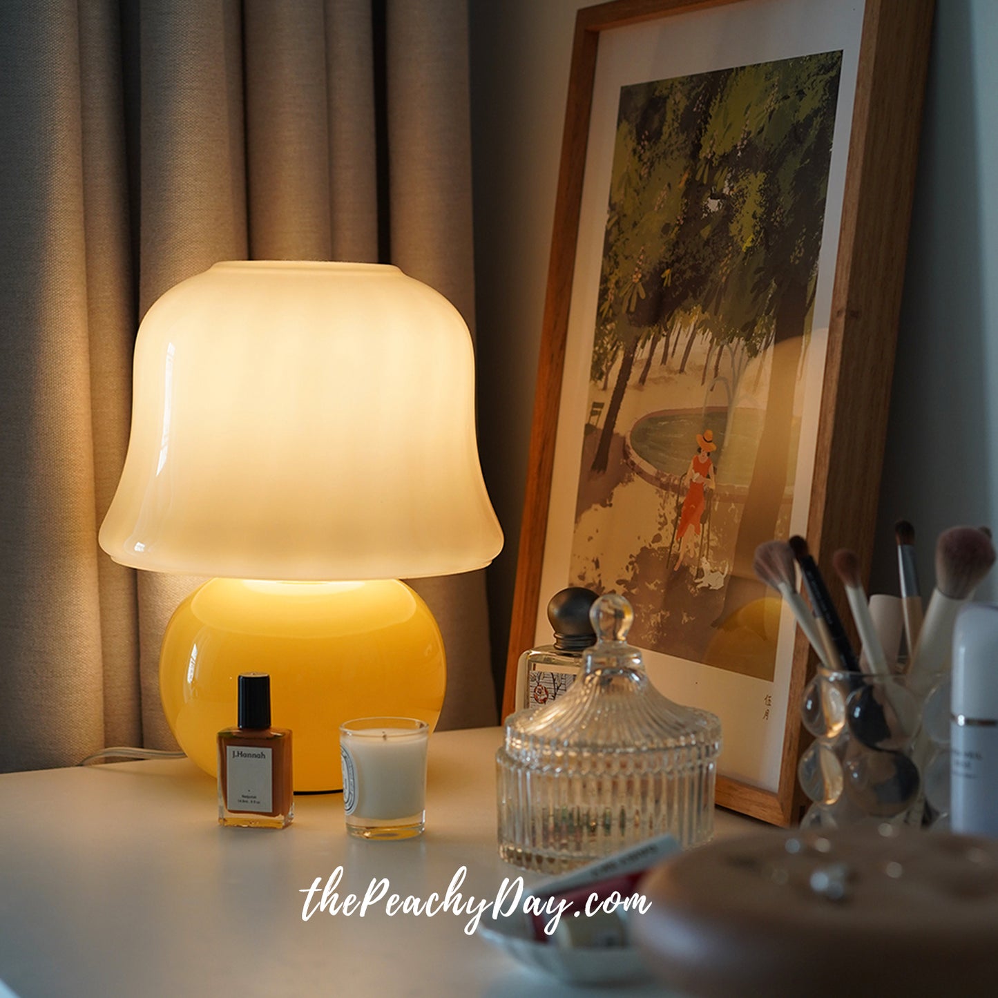 Glass Mushroom Bedroom Lamp