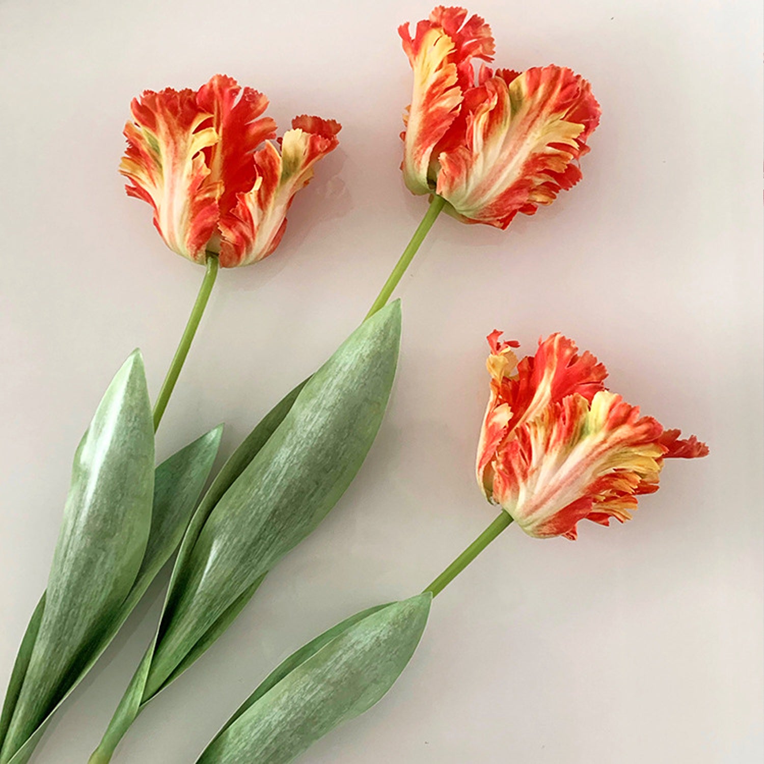 Real Touch fake faux silk Tie Dye Artificial Parrot Tulips spring home decor bouquet flower arrangements