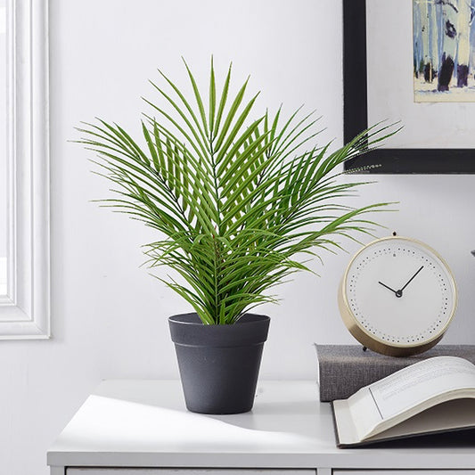 16.5" Potted Fake Palm Tree