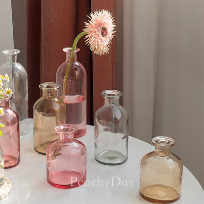 Pink Glass Bottle Vase