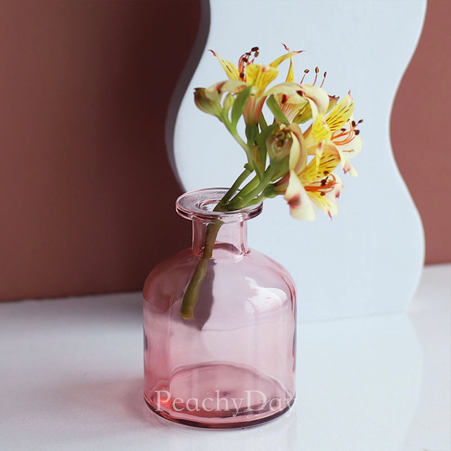 Pink Glass Bottle Vase