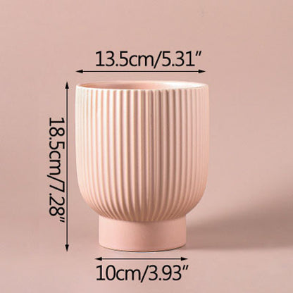 Boho Ribbed Ceramic Vase