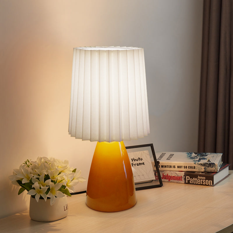 Pleated Lamp with Glass Body