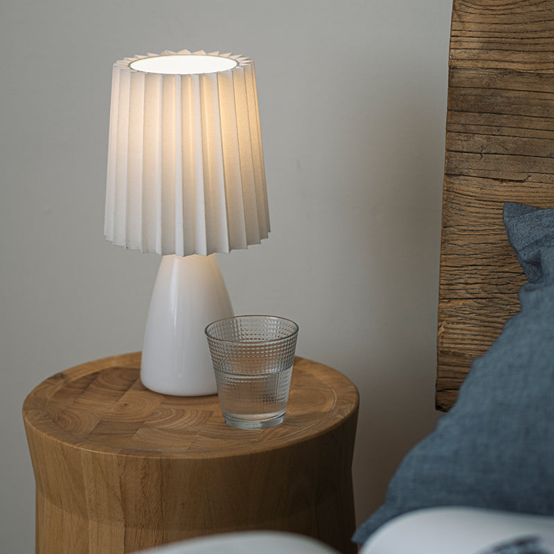 Pleated Lamp with Glass Body