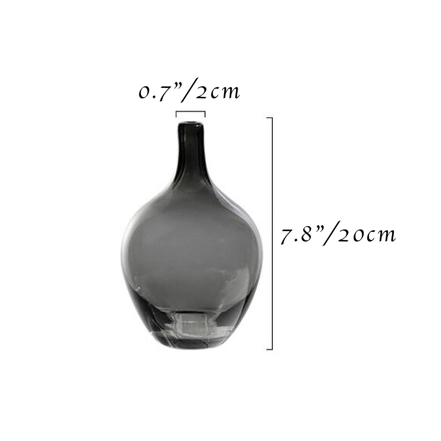 Smoked Grey Glass Jug Vase