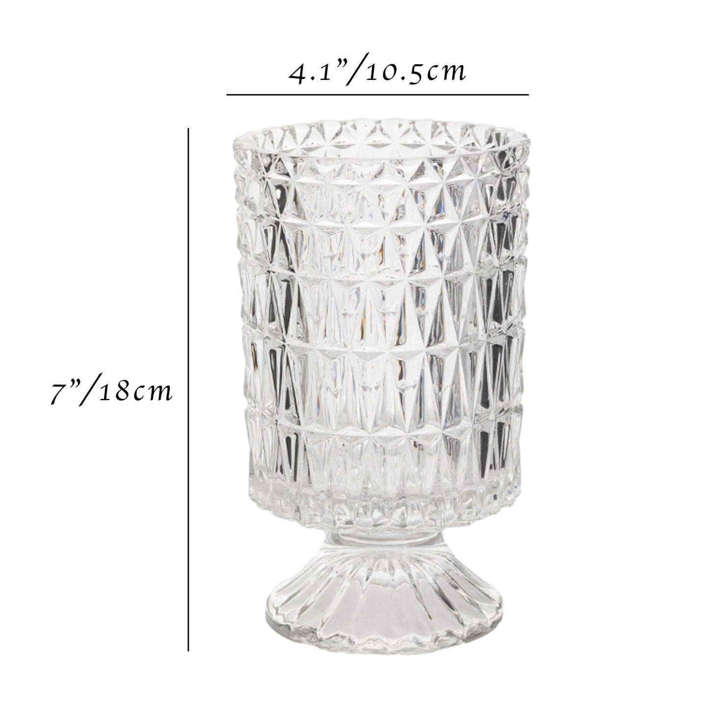 7“ Pedestal Clear Glass Urn Vase