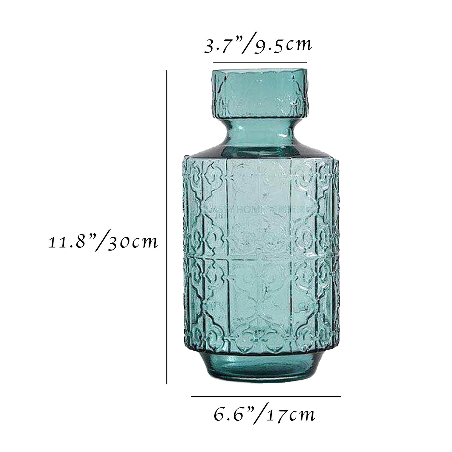 Turquoise Blue Glass Vase
