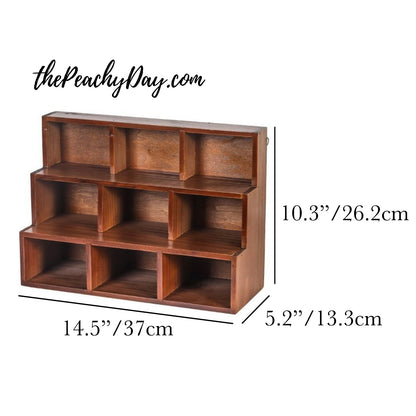 9 Compartments Wooden Shadow Cubby Box Display Shelf