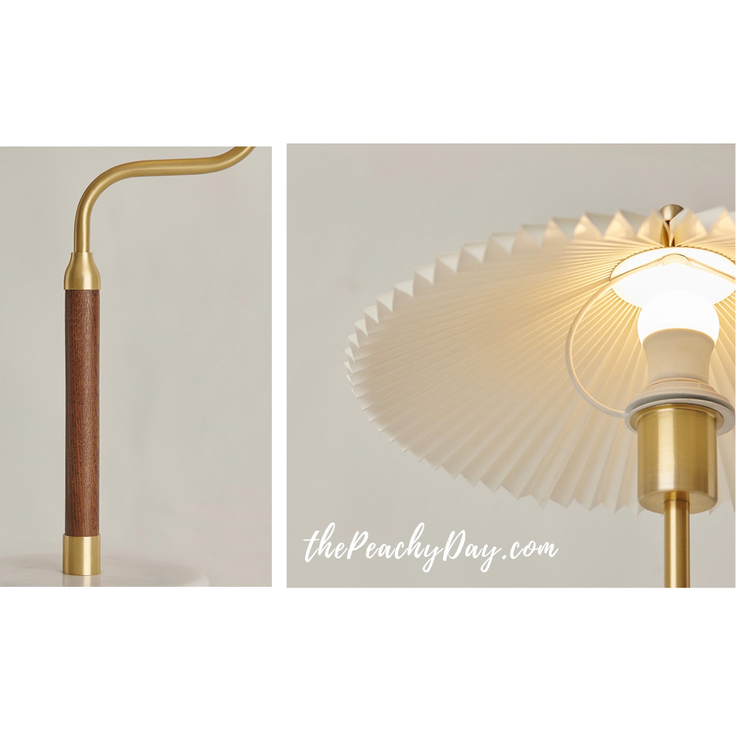 Vintage Pleated Lamp with Marble Base