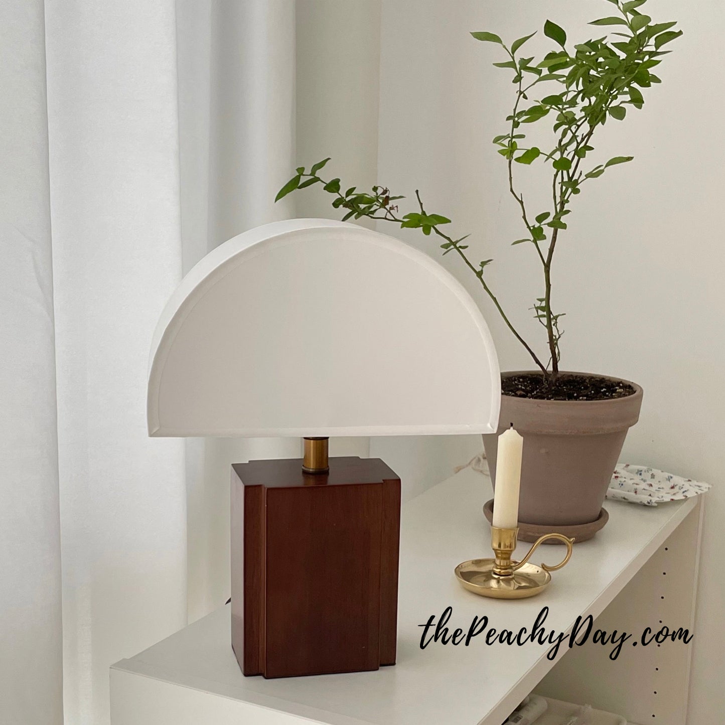 Vintage Lamp with Wooden Base