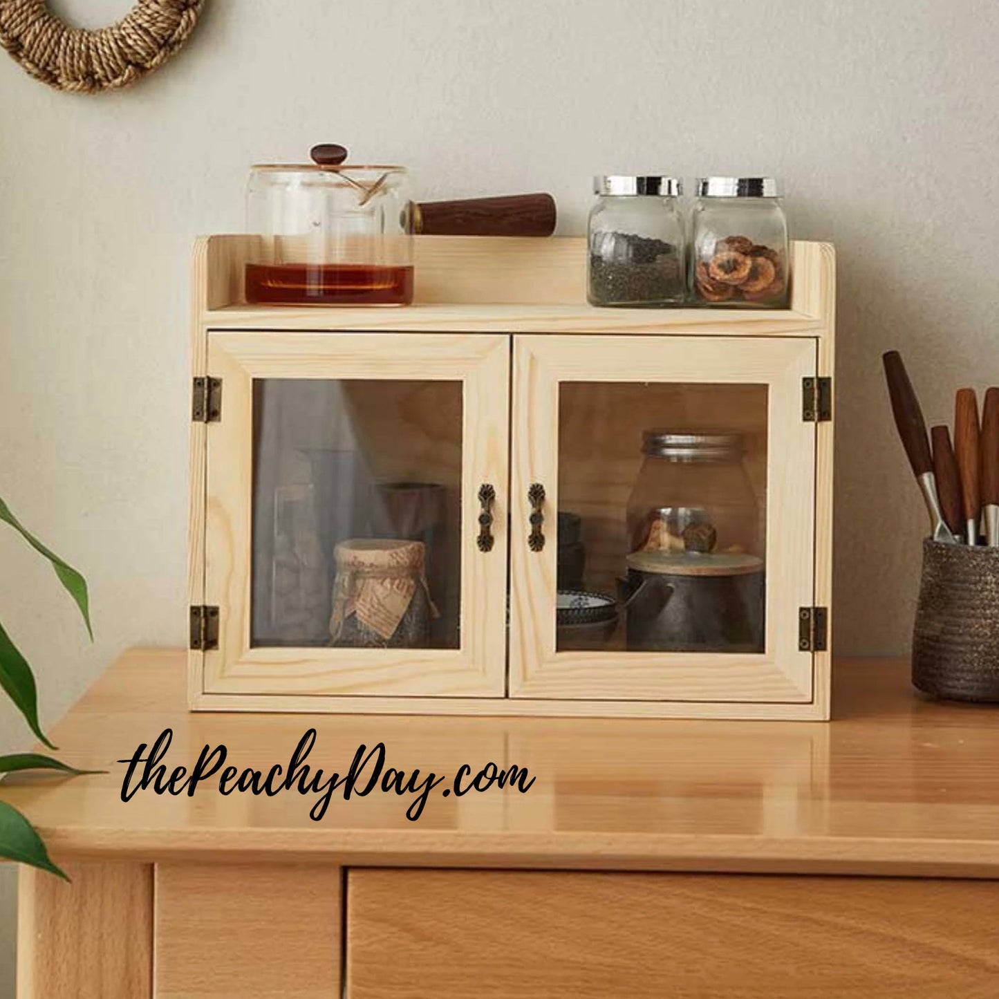 Wooden Cabinet Desktop Organizer