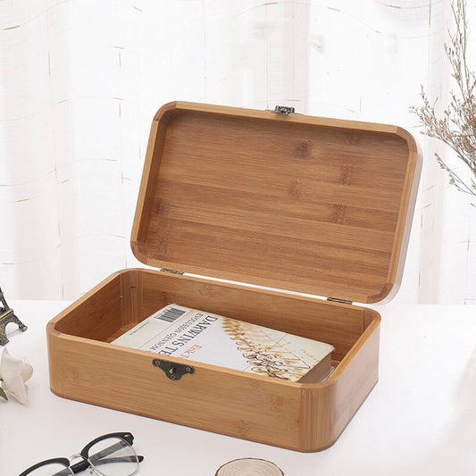 Vintage Wooden Storage Box with Lid
