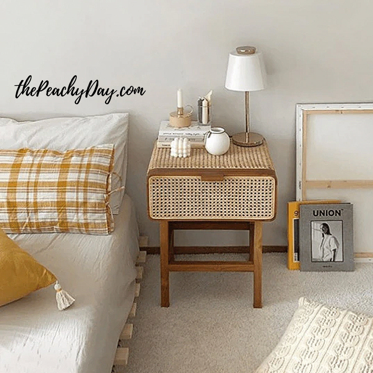 Mid-century Cane Nightstand | 3 Colors