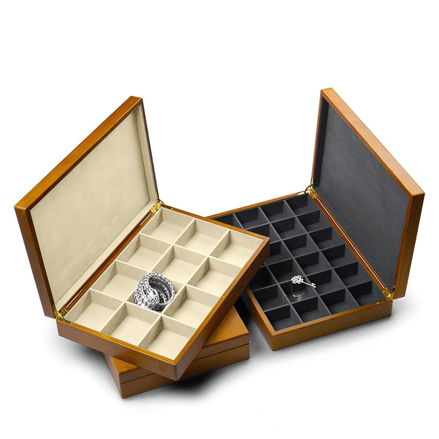 Honey Brown Wooden Jewelry Box