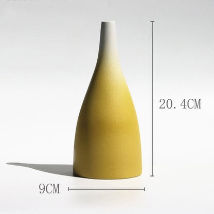 Matte Yellow Ceramic Vase